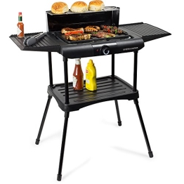 Andrew James - Elektrischer Deluxe BBQ Für Indoor & Outdoor Nutzung - Mit Stand Und Ablagefach - Ideal Für Die Ganzjährliche Nutzung - 2 Jahre Garantie - 1