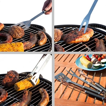Bruzzzler Edelstahl Grillbesteck-Set 3-teilig im Koffer