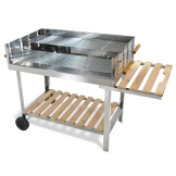 Edelstahl Barbecue Holzkohle Grill Grillwagen BBQ 136x60x93 XXL - 1