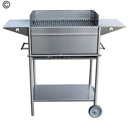 Edelstahlgrill Holzkohlengrill neues Modell als Grillwagen mit 2 Seitenablagen Top Ausstattung - 1