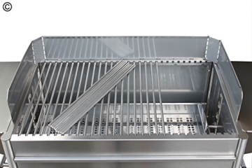 hochwertiger Edelstahlgrill Holzkohlengrill – 2 Seitenablagen