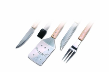 Grillbesteck mit Holzgrifffläche 5 tlg kaufen