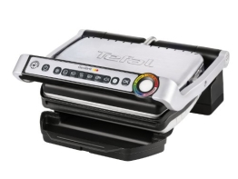 Tefal GC702D Optigrill, 2000 W, (automatische Anzeige des Garzustandes, 6 voreingestellte Grillprogramme, Edelstahl) schwarz/silber - 1