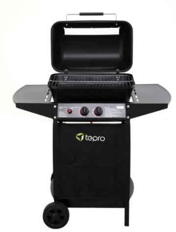 Tepro Lavasteingasgrill Irvine - Grillwagen mit Rollen, Schwarz - 1